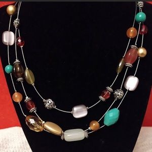 Lia Sophia glass multicolor beaded necklace
